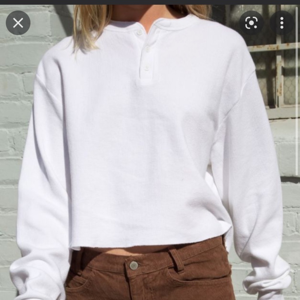 Brandy Melville cropped white long sleeve